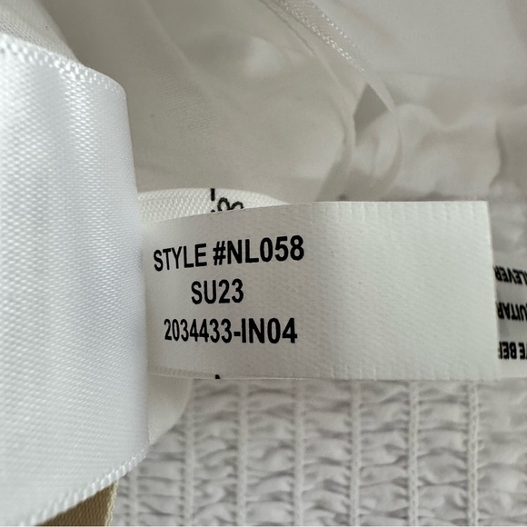 NWT Madewell Poplin Crop Tube Top Women's 4 White Pleated Smocked Strappy - Picture 10 of 12